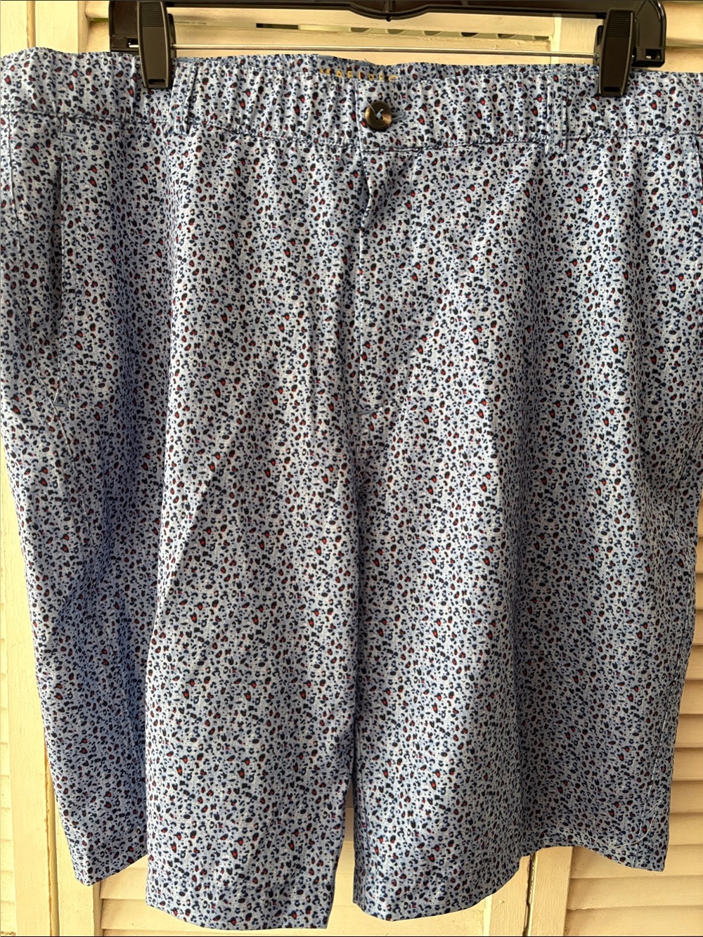 Men's Light Blue Micro-Print Performance Shorts